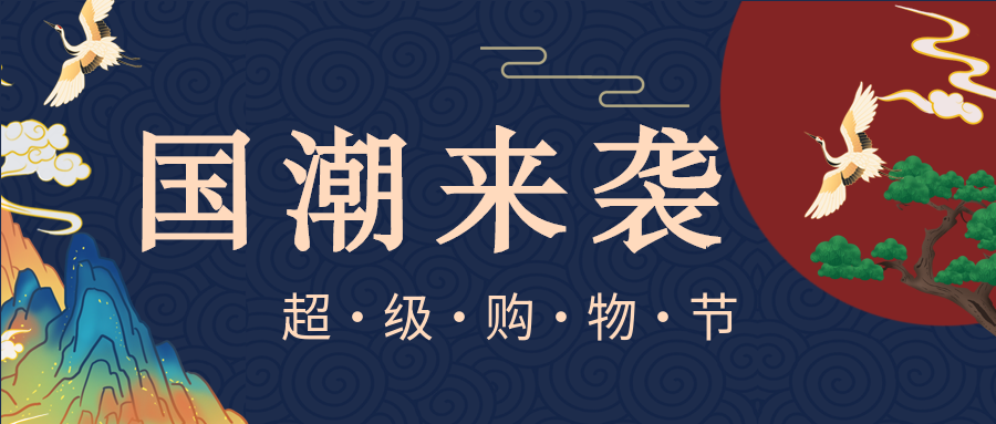 创意设计国潮风购物节电商促销活动营销宣传折扣季公众号首图